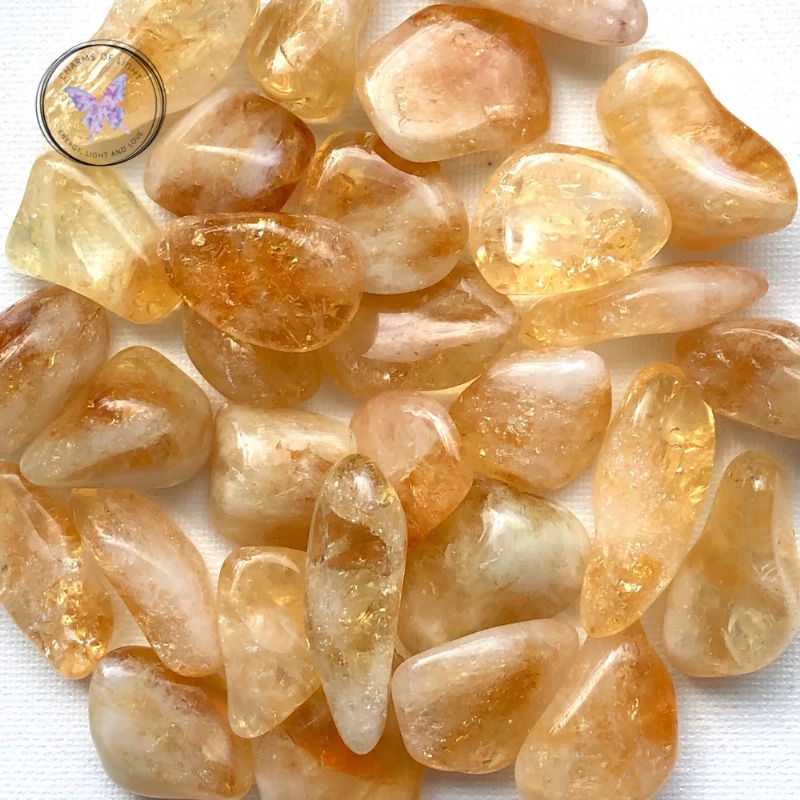 Citrine Tumble Stone Keychain